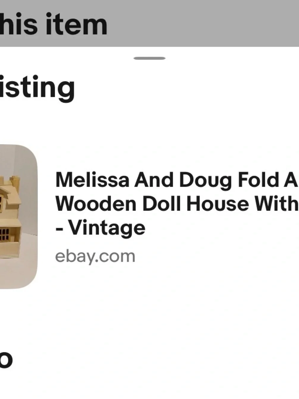 Unbranded Natural Wood Dollhouse Play Home